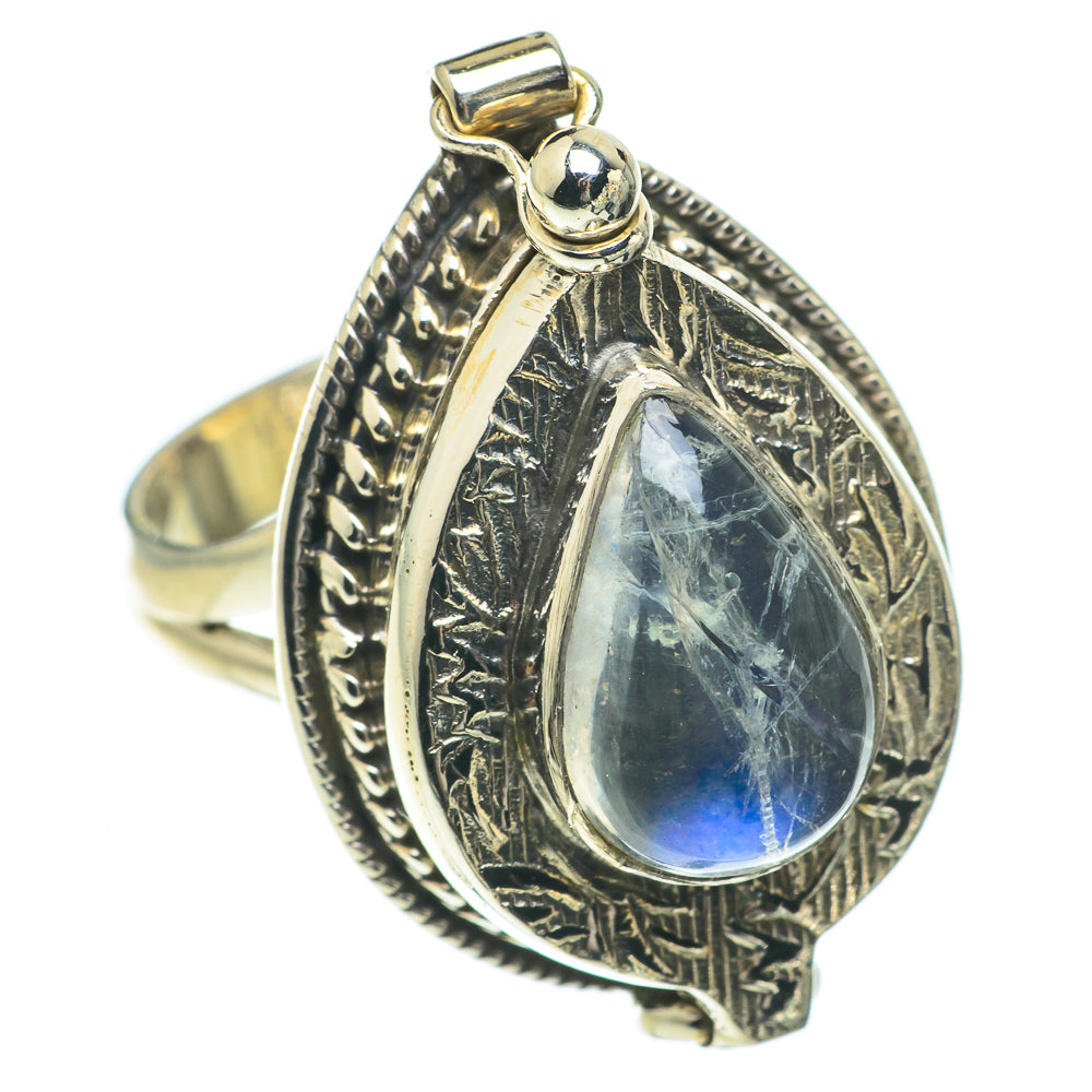 Rainbow Moonstone Rings handcrafted by Anasilvercos - RING64718