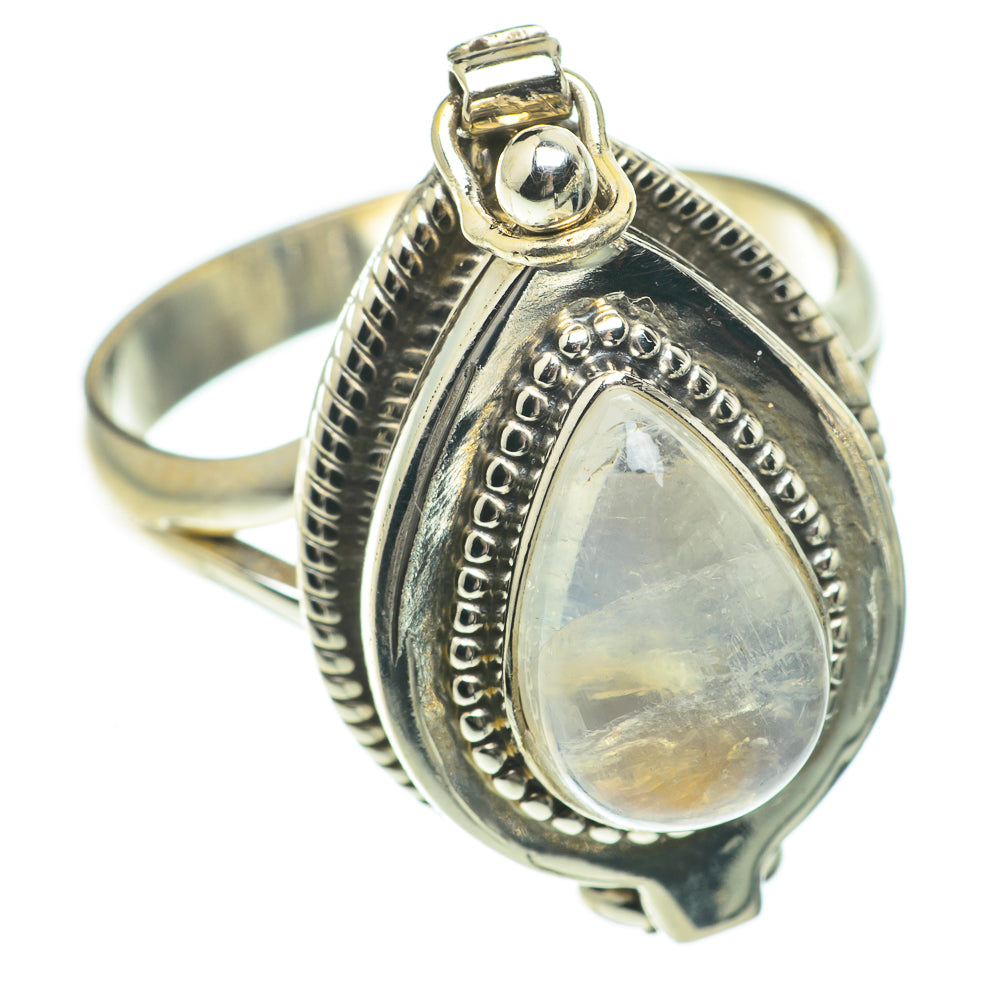 Rainbow Moonstone Rings handcrafted by Anasilvercos - RING64747