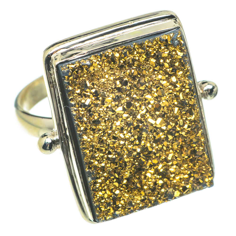 Pyrite Druzy Rings handcrafted by Anasilvercos - RING64775