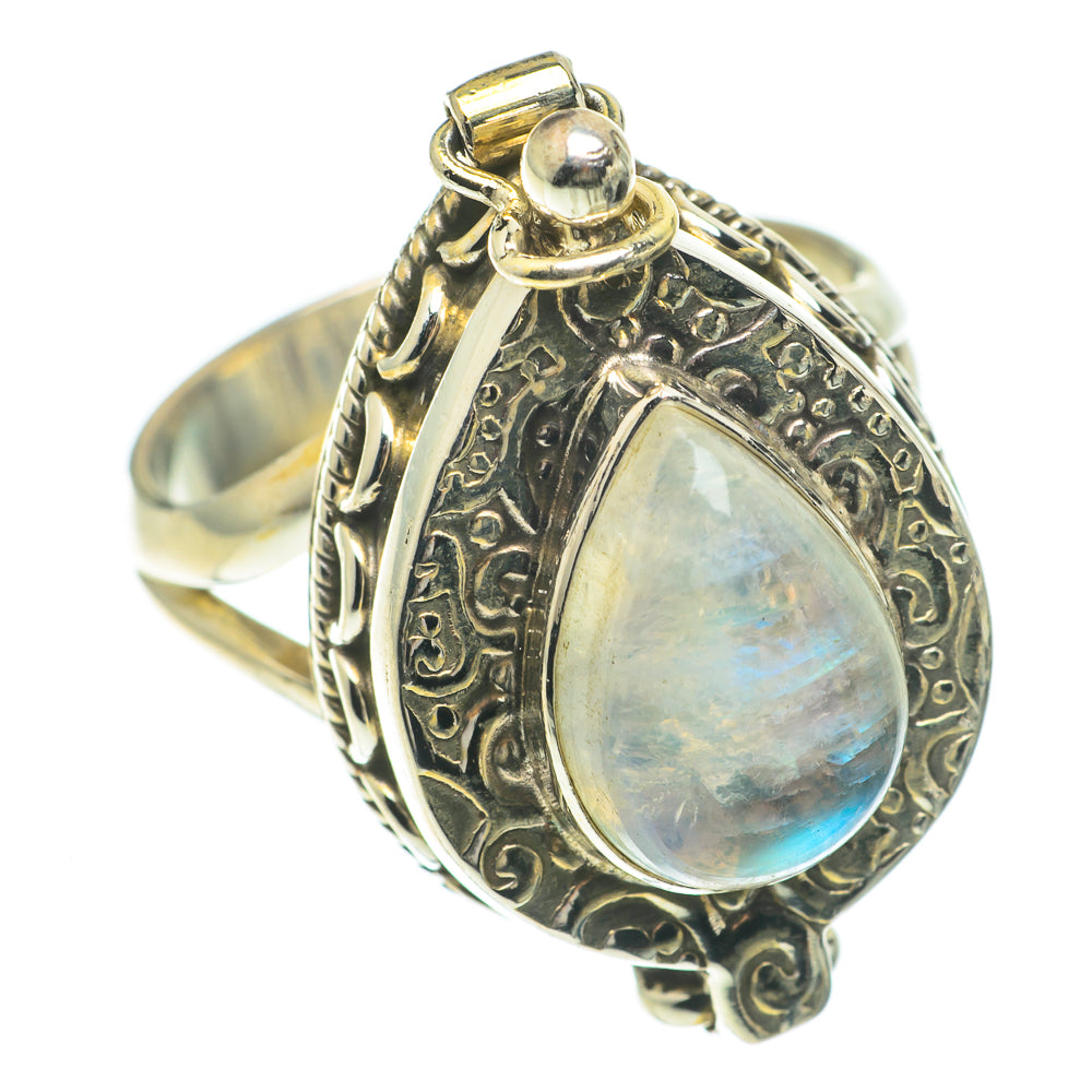 Rainbow Moonstone Rings handcrafted by Anasilvercos - RING64777