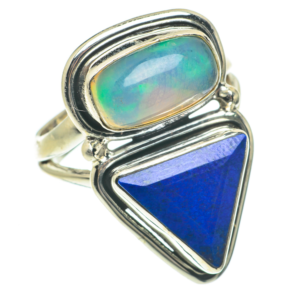 Lapis Lazuli, Ethiopian Opal Rings handcrafted by Anasilvercos - RING64778