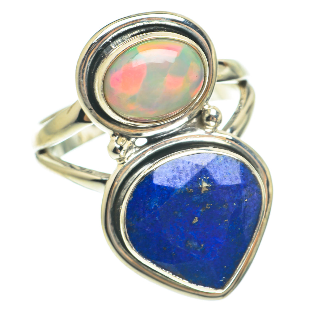Lapis Lazuli, Ethiopian Opal Rings handcrafted by Anasilvercos - RING64821