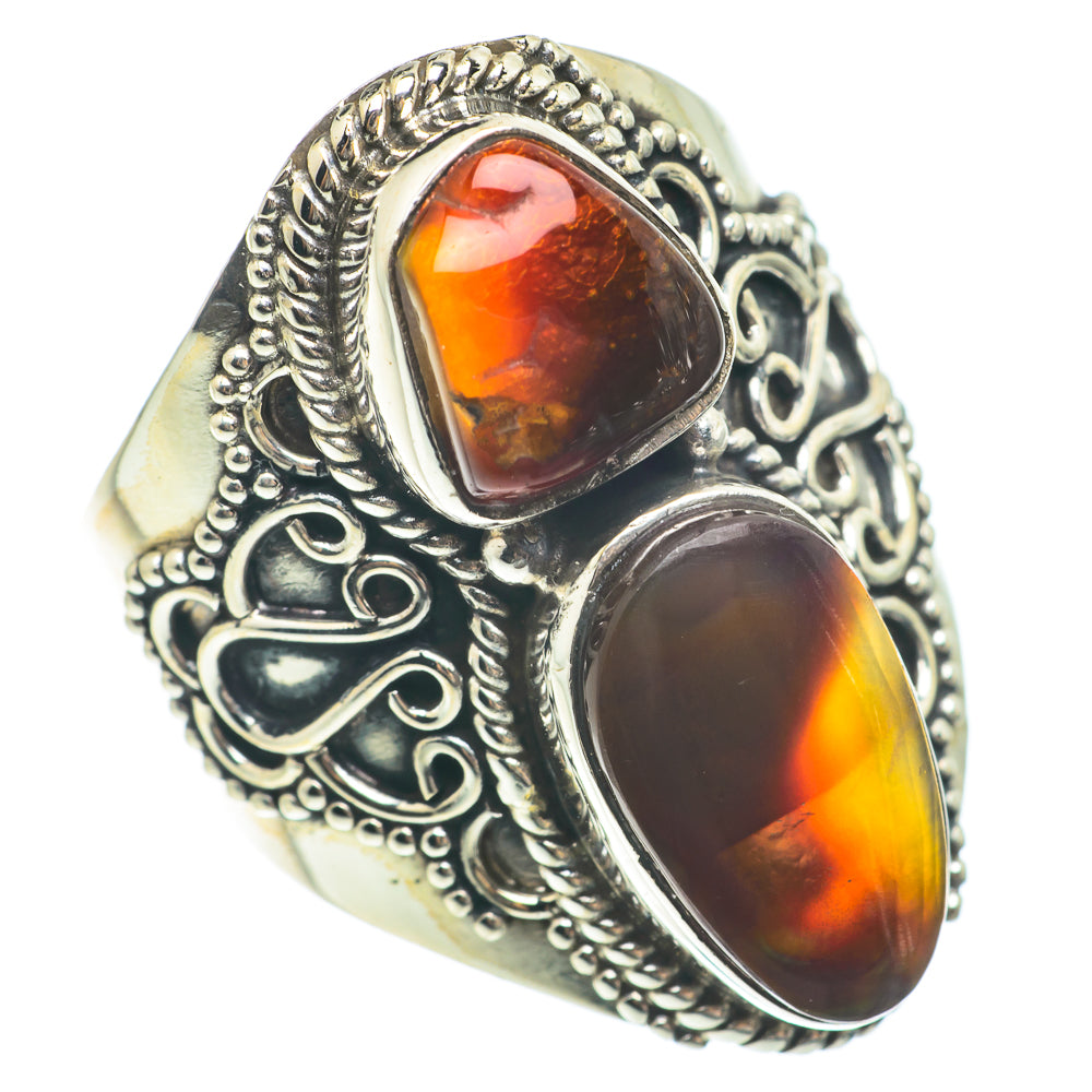 Mexican Fire Agate Rings handcrafted by Anasilvercos - RING64834