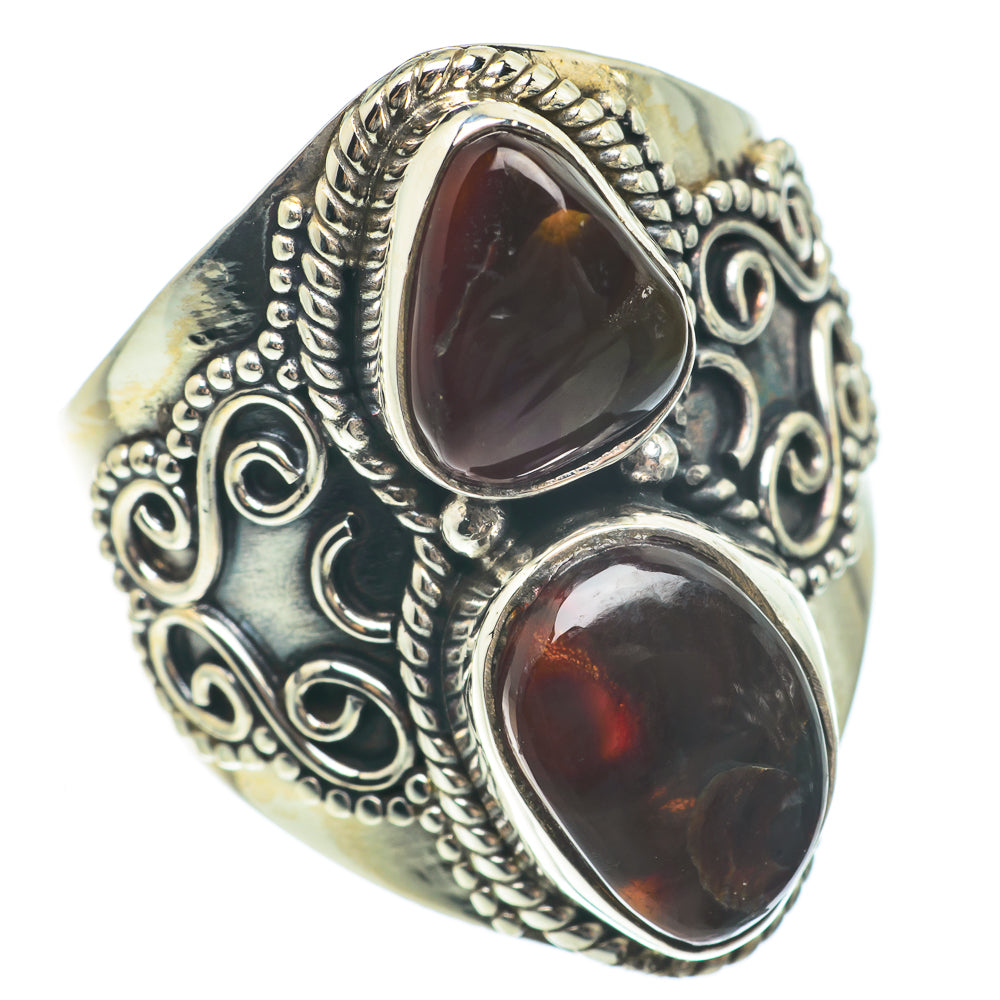 Mexican Fire Agate Rings handcrafted by Anasilvercos - RING64835
