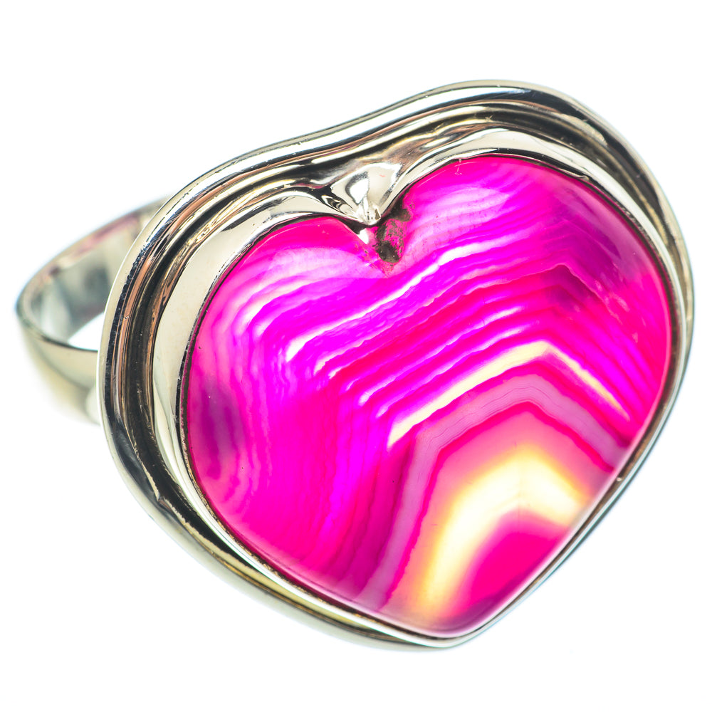 Pink Botswana Agate Rings handcrafted by Anasilvercos - RING64839