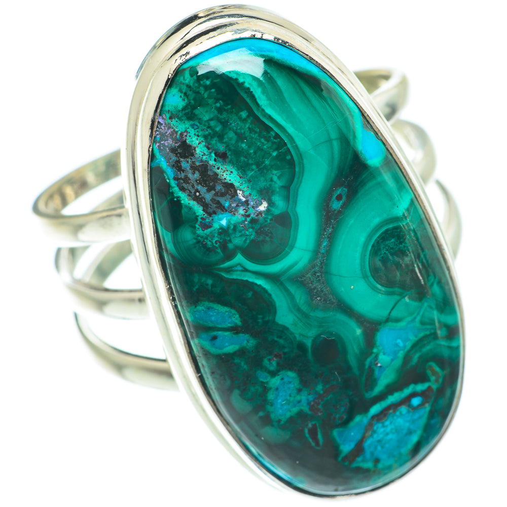 Malachite In Chrysocolla Rings handcrafted by Anasilvercos - RING64864