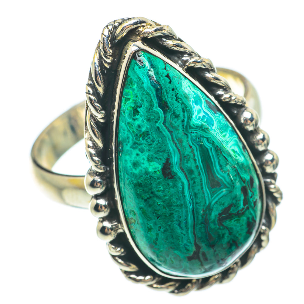Malachite In Chrysocolla Rings handcrafted by Anasilvercos - RING64865