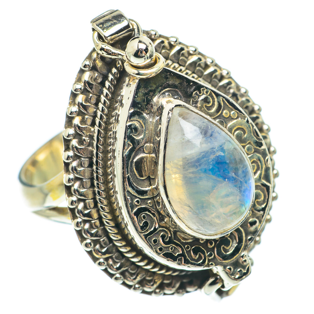 Rainbow Moonstone Rings handcrafted by Anasilvercos - RING64879