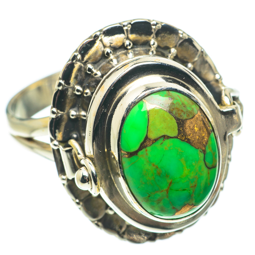Green Copper Composite Turquoise Rings handcrafted by Anasilvercos - RING64962