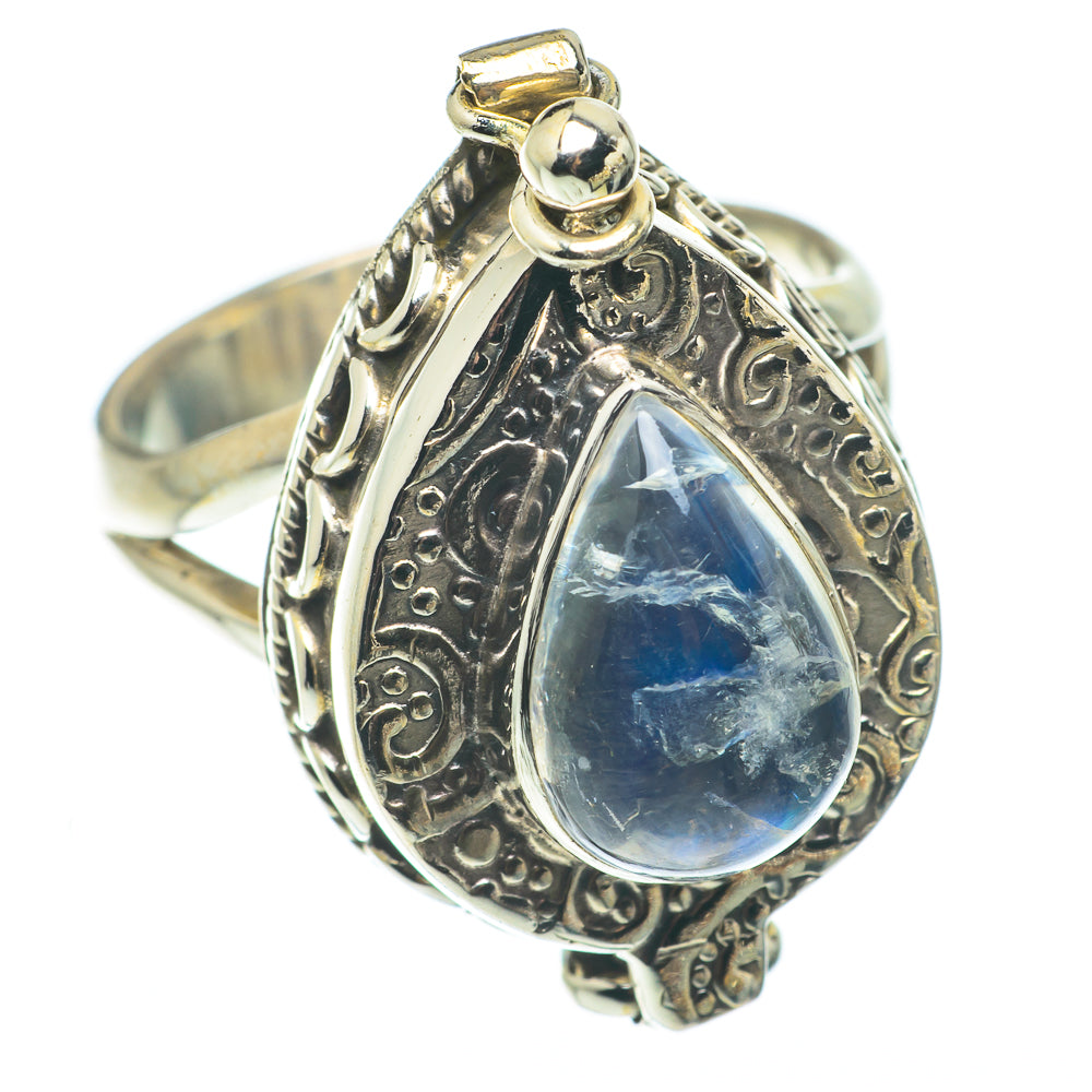 Rainbow Moonstone Rings handcrafted by Anasilvercos - RING64974