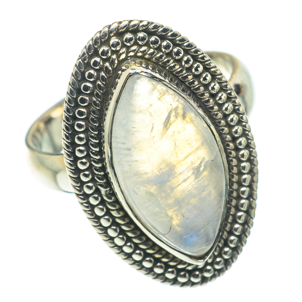 Rainbow Moonstone Rings handcrafted by Anasilvercos - RING64975