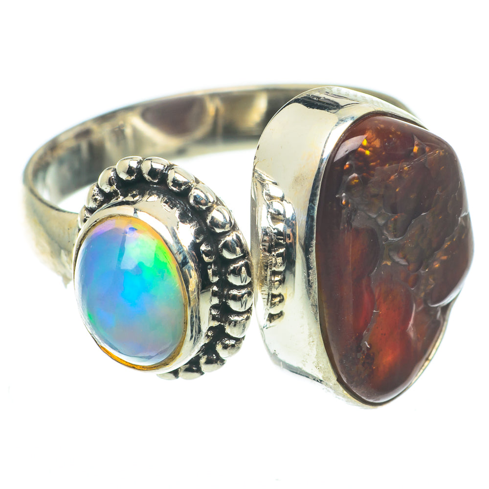 Mexican Fire Agate Rings handcrafted by Anasilvercos - RING65020