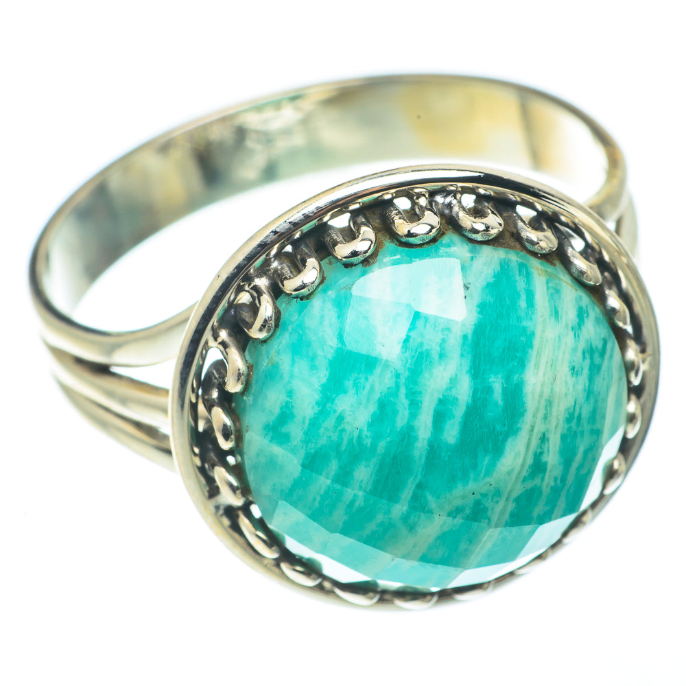 Peruvian Amazonite Rings handcrafted by Anasilvercos - RING65063