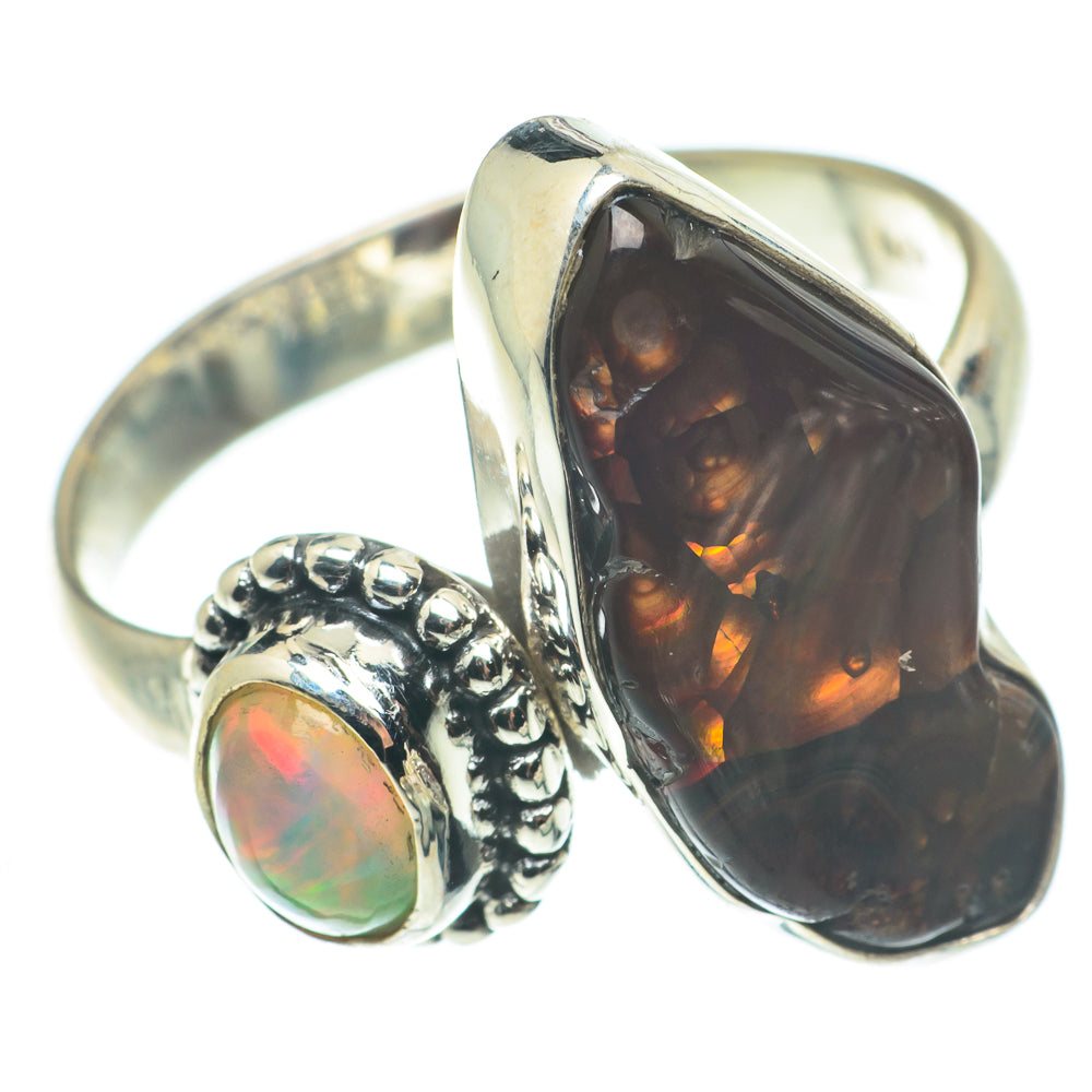 Mexican Fire Agate Rings handcrafted by Anasilvercos - RING65074