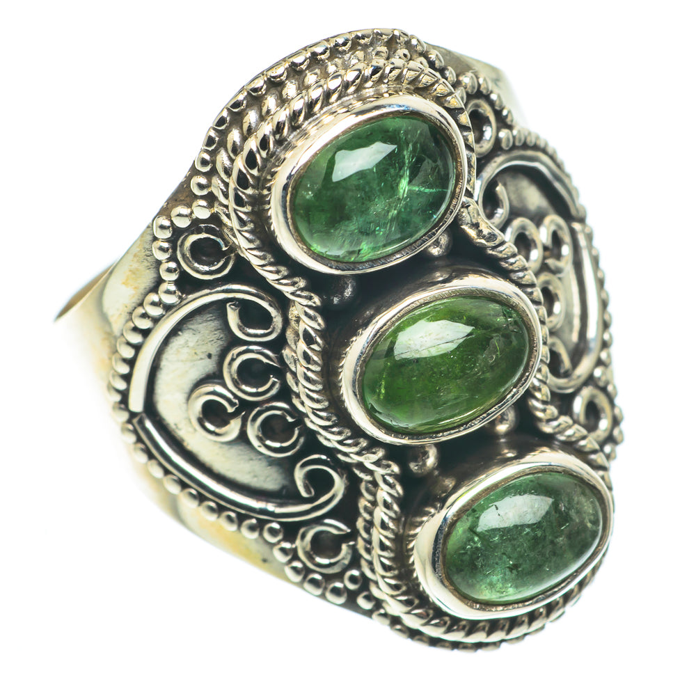 Green Tourmaline Rings handcrafted by Anasilvercos - RING65096