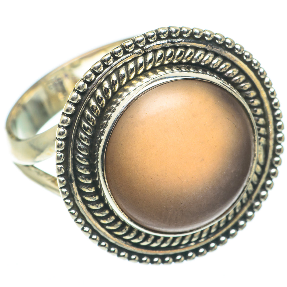 Peach Moonstone Rings handcrafted by Anasilvercos - RING65100