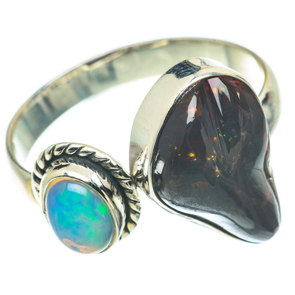 Mexican Fire Agate Rings handcrafted by Anasilvercos - RING65107