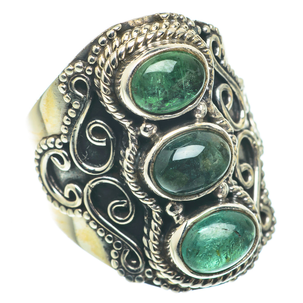 Green Tourmaline Rings handcrafted by Anasilvercos - RING65109