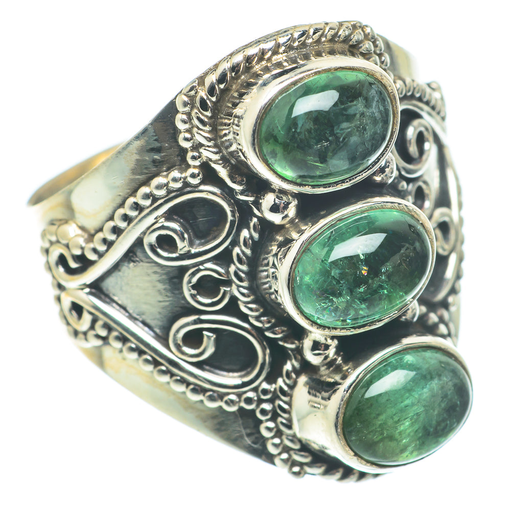 Green Tourmaline Rings handcrafted by Anasilvercos - RING65113