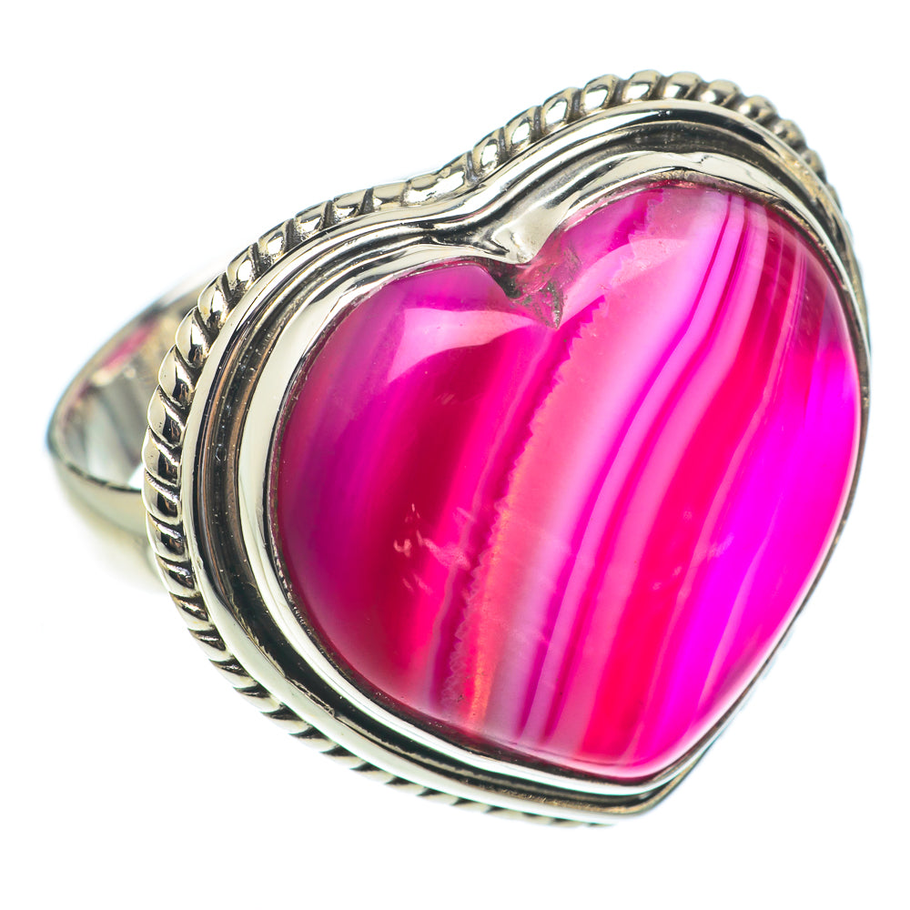 Pink Botswana Agate Rings handcrafted by Anasilvercos - RING65161
