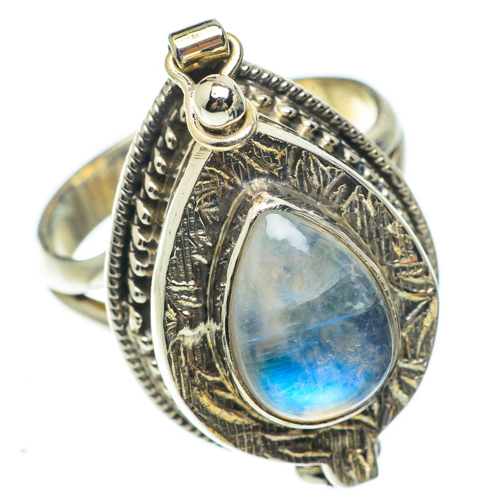 Rainbow Moonstone Rings handcrafted by Anasilvercos - RING65171