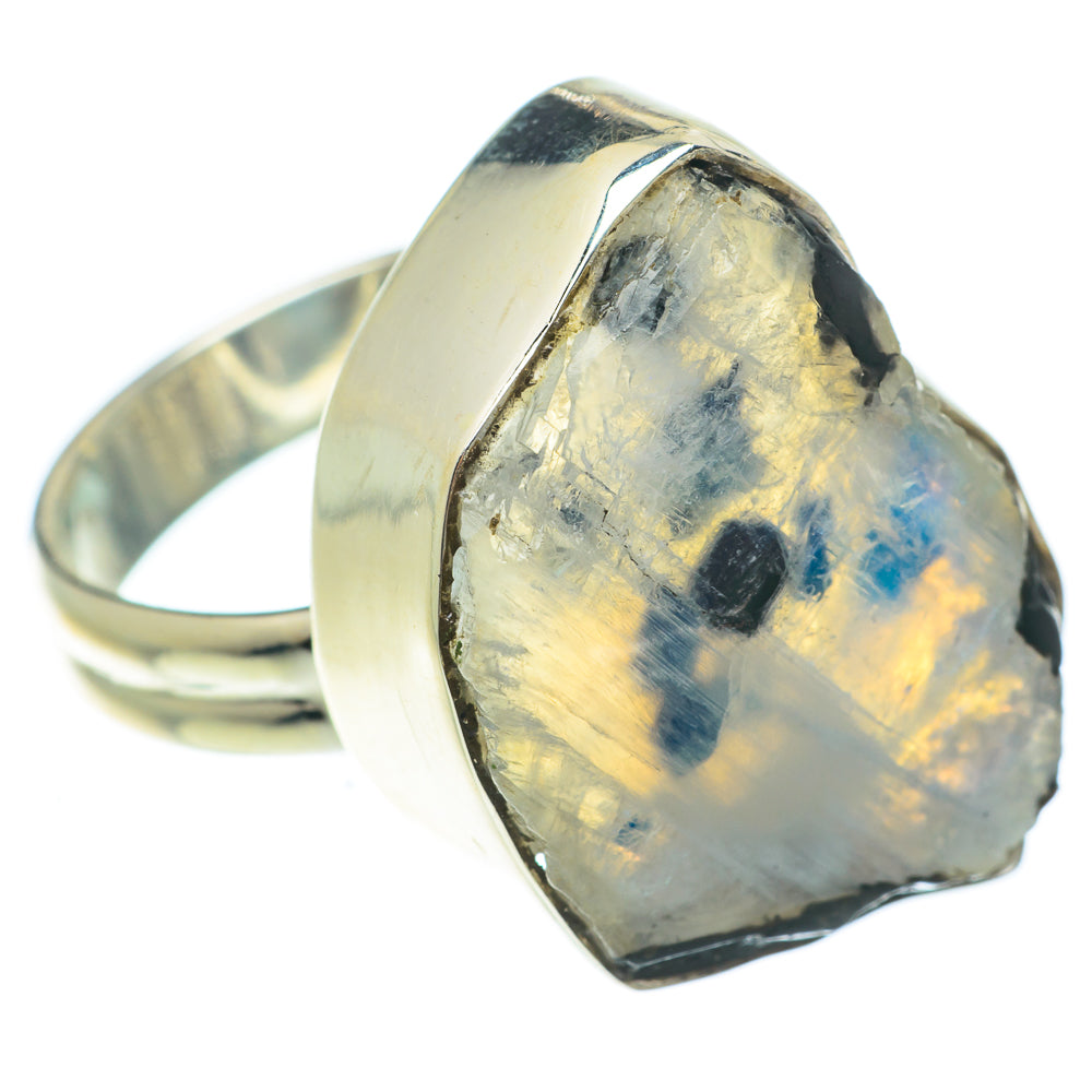 Rainbow Moonstone Rings handcrafted by Anasilvercos - RING65172