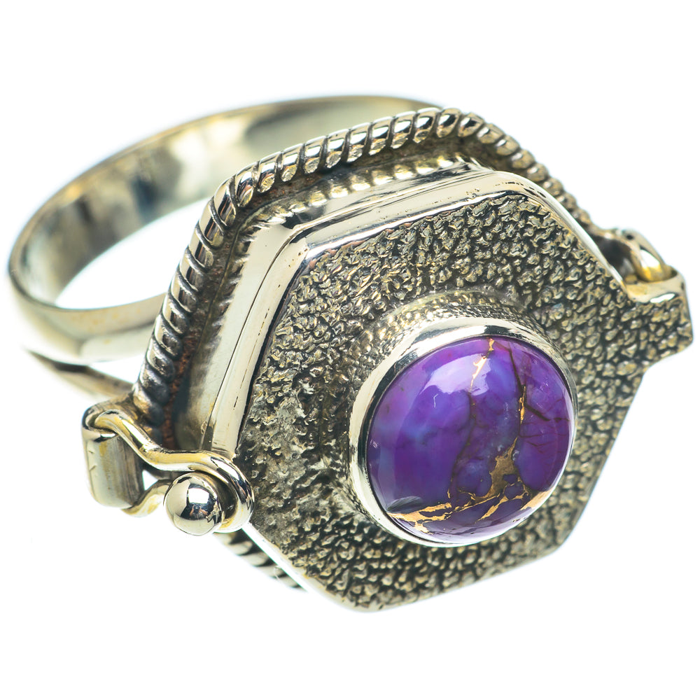 Purple Copper Composite Turquoise Rings handcrafted by Anasilvercos - RING65194