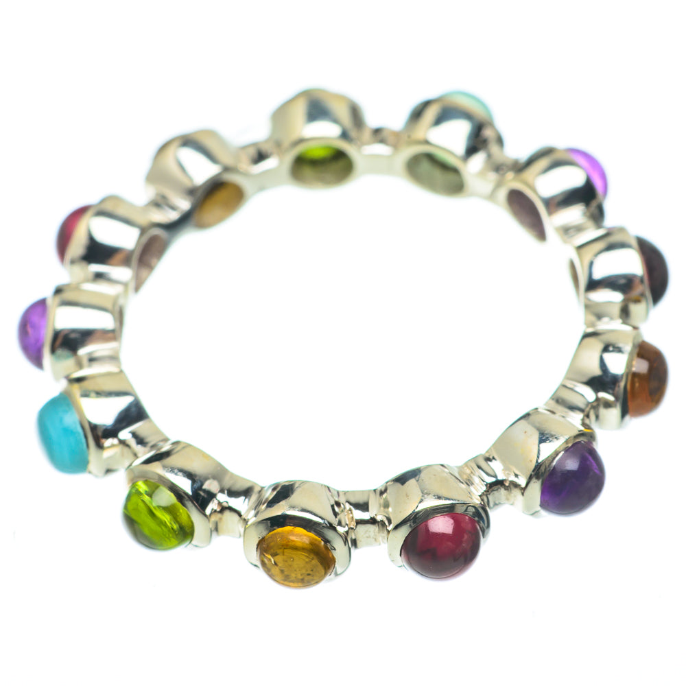 Multi-stone Rainbow Band Rings handcrafted by Anasilvercos - RING65202