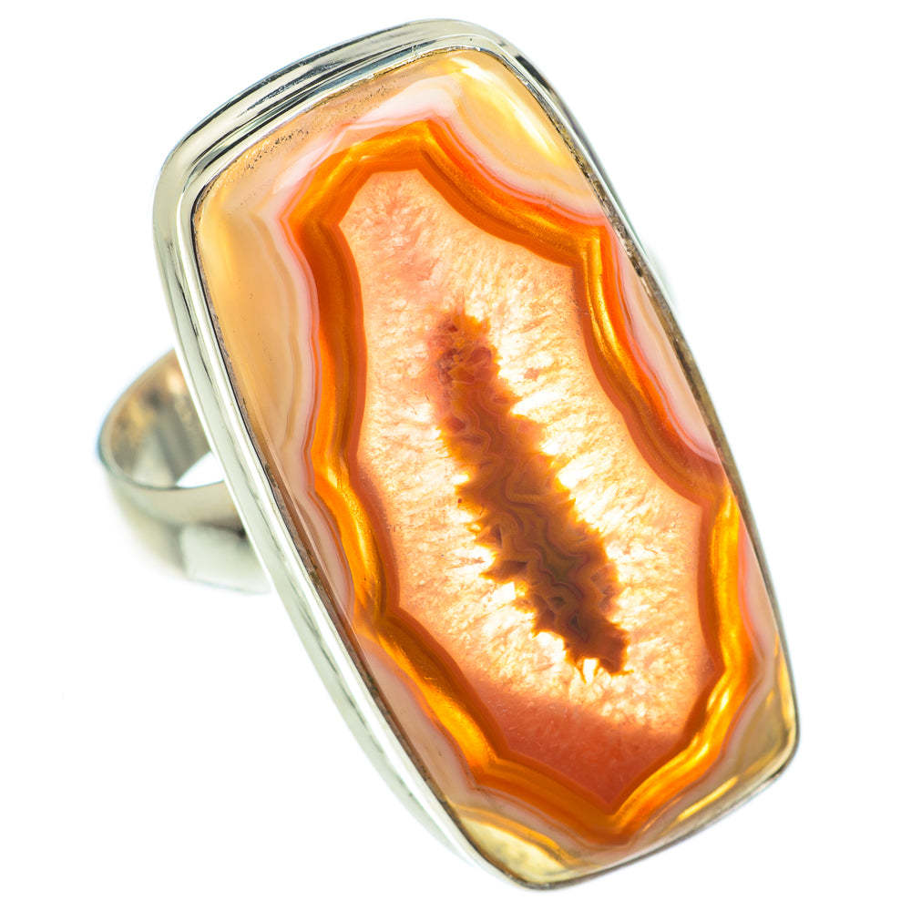 Red Geode Slice Rings handcrafted by Anasilvercos - RING65217