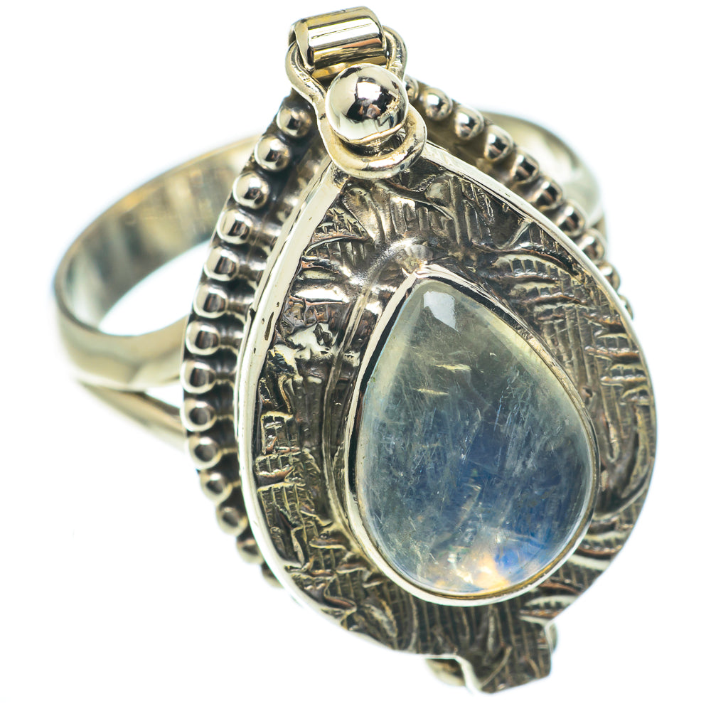 Rainbow Moonstone Rings handcrafted by Anasilvercos - RING65227