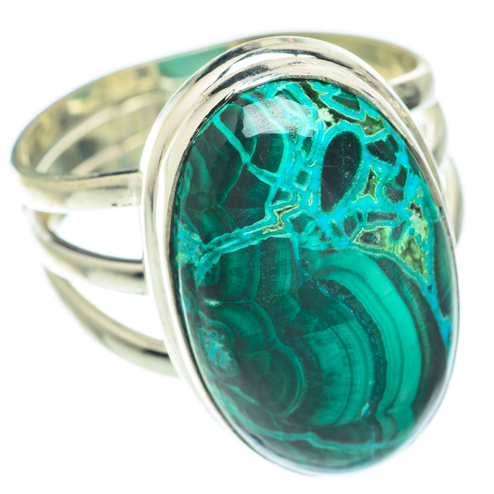 Malachite In Chrysocolla Rings handcrafted by Anasilvercos - RING65266