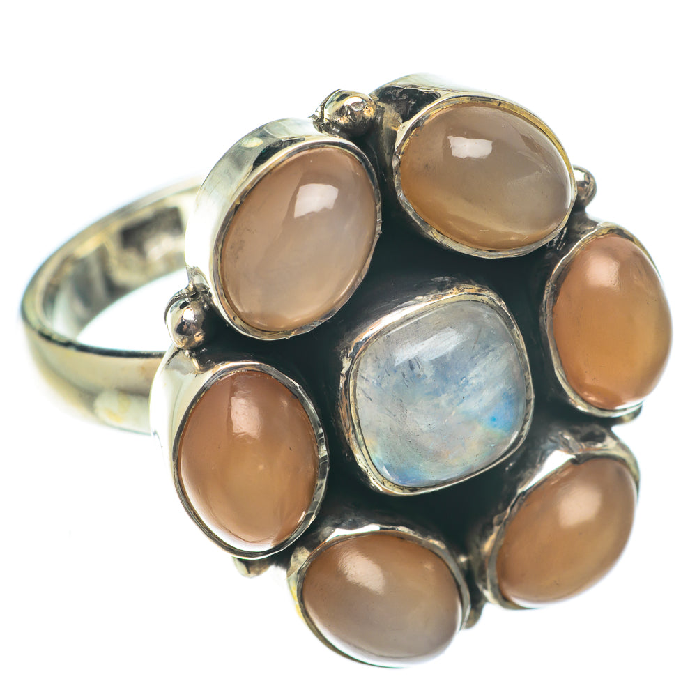 Rainbow Moonstone Rings handcrafted by Anasilvercos - RING65270
