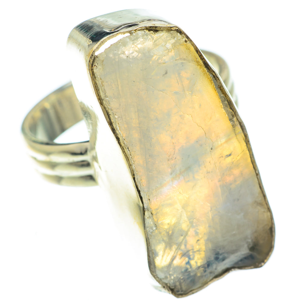 Rainbow Moonstone Rings handcrafted by Anasilvercos - RING65279
