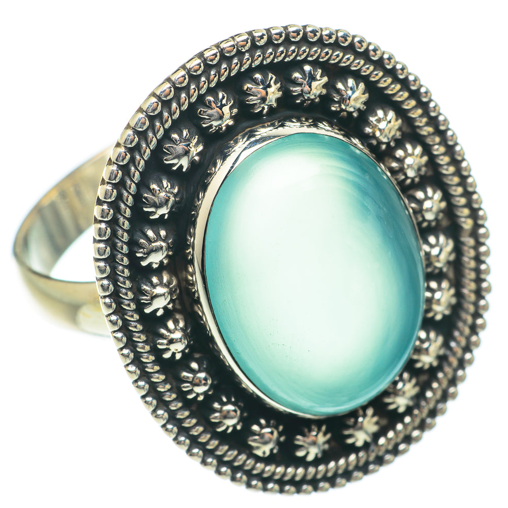 Aqua Chalcedony Rings handcrafted by Anasilvercos - RING65286