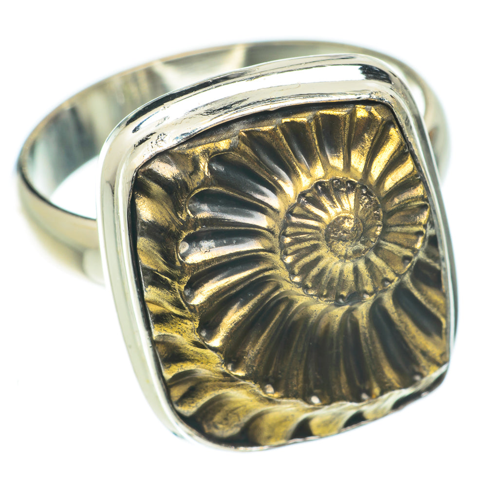 Pyrite Fossil Rings handcrafted by Anasilvercos - RING65298