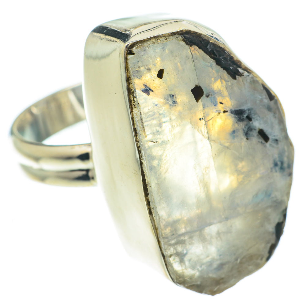 Rainbow Moonstone Rings handcrafted by Anasilvercos - RING65301