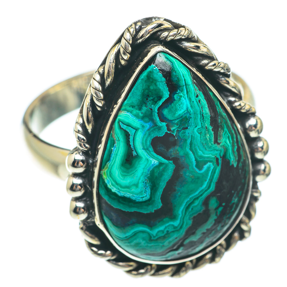 Malachite In Chrysocolla Rings handcrafted by Anasilvercos - RING65310