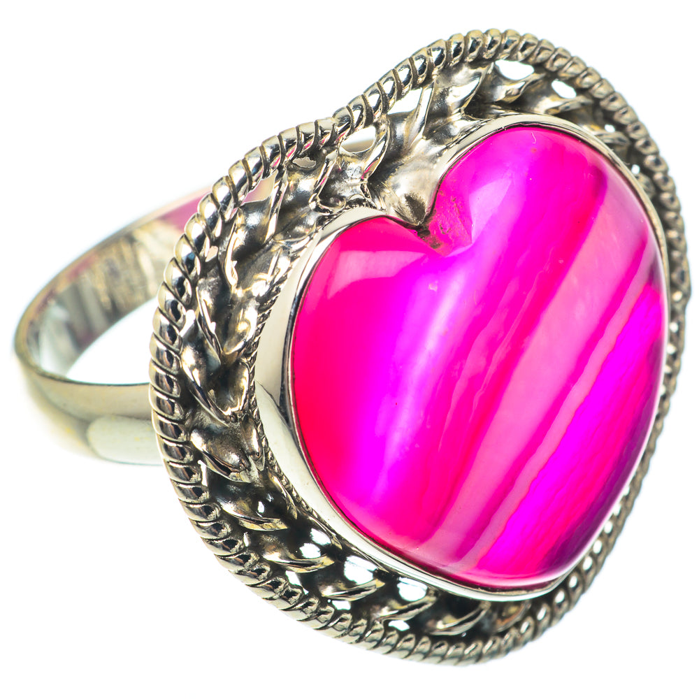 Pink Botswana Agate Rings handcrafted by Anasilvercos - RING65353