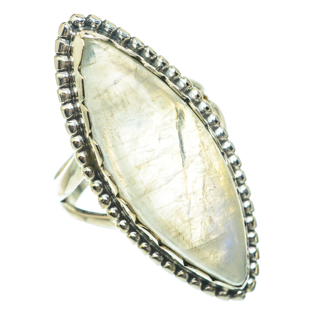 Rainbow Moonstone Rings handcrafted by Anasilvercos - RING65364