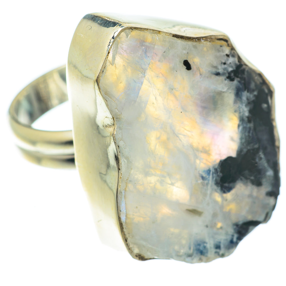 Rainbow Moonstone Rings handcrafted by Anasilvercos - RING65365