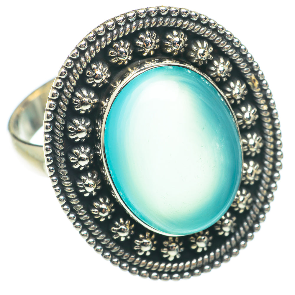 Aqua Chalcedony Rings handcrafted by Anasilvercos - RING65374
