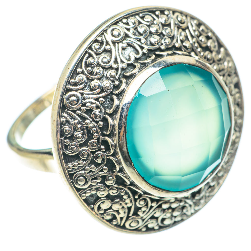 Aqua Chalcedony Rings handcrafted by Anasilvercos - RING65376