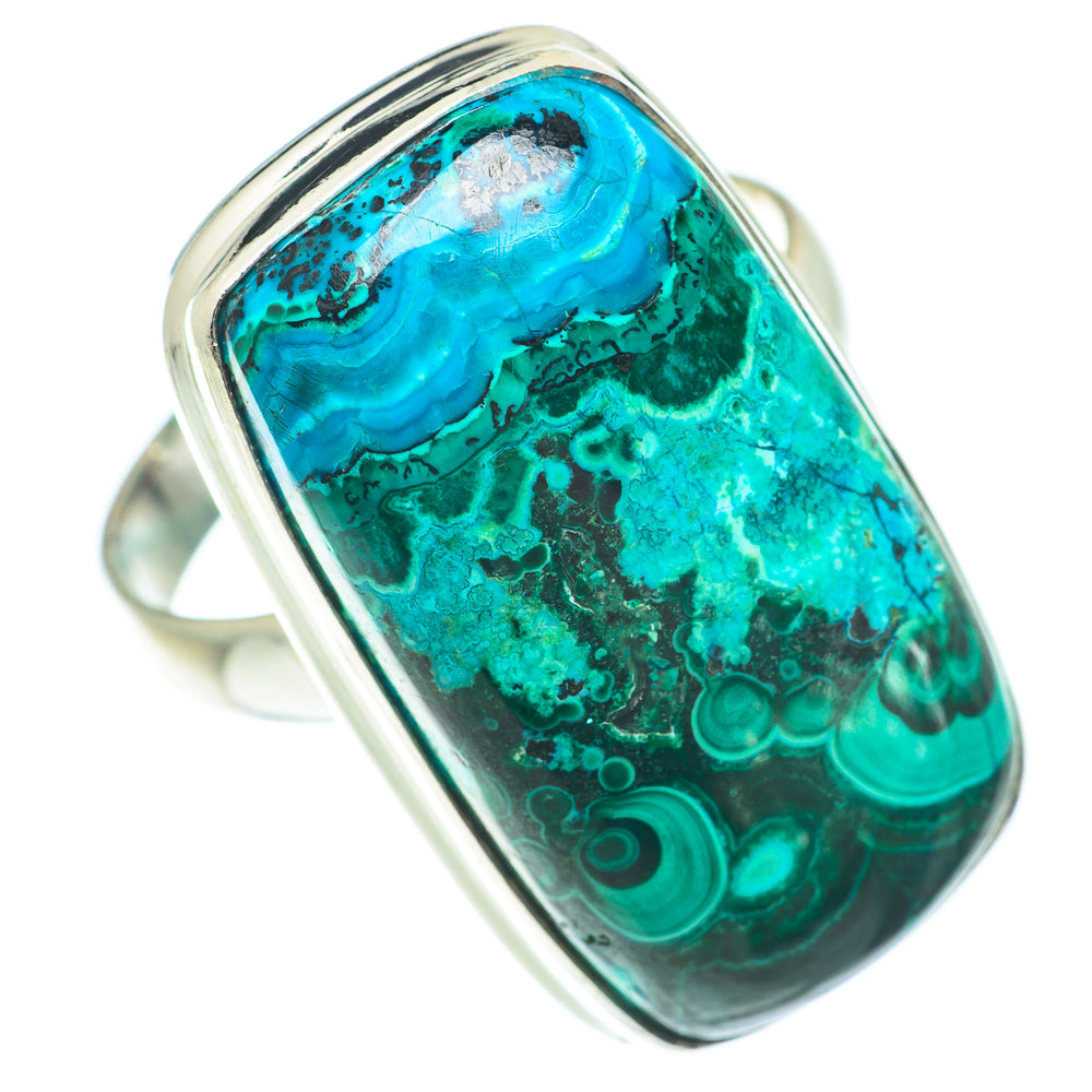 Malachite In Chrysocolla Rings handcrafted by Anasilvercos - RING65377