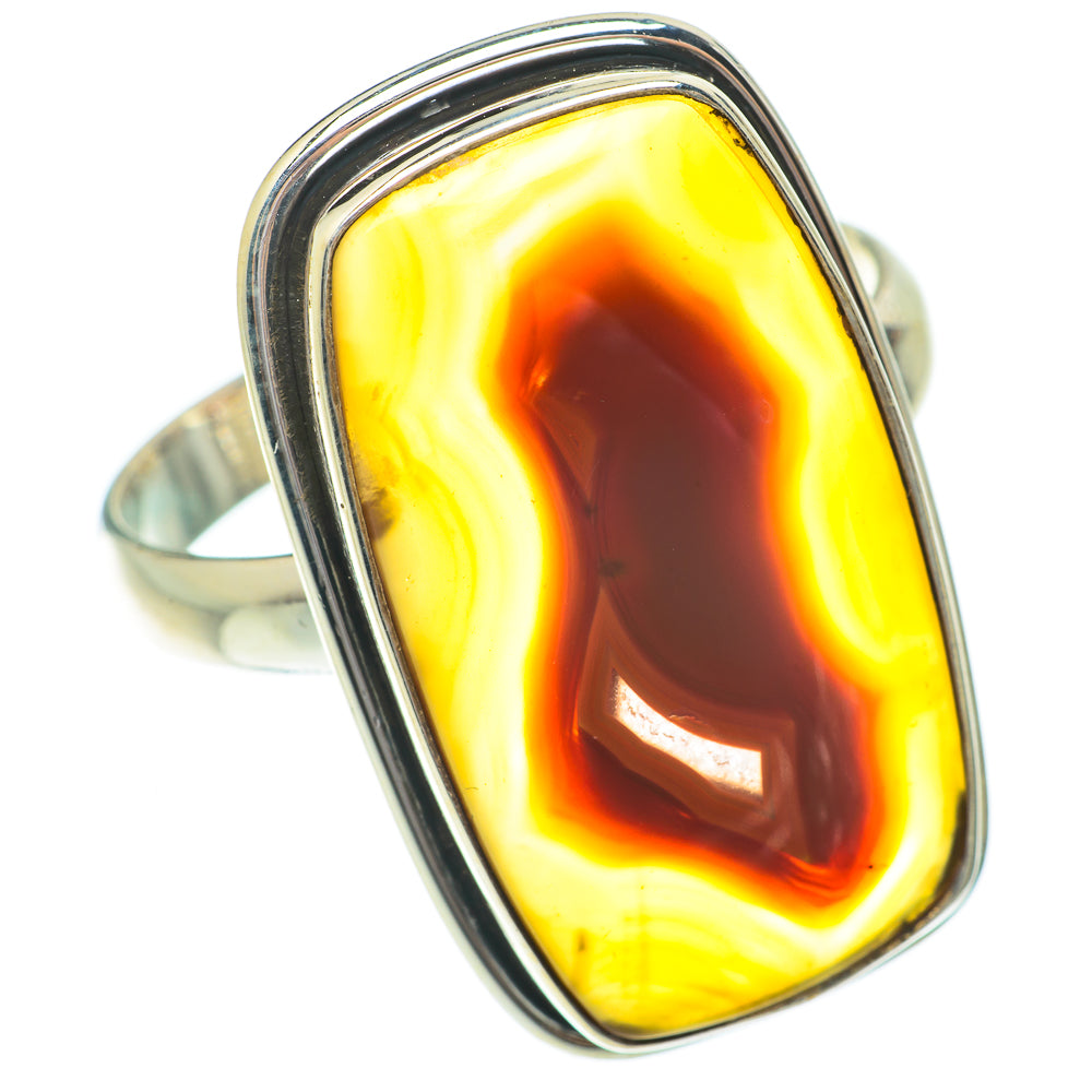 Red Botswana Agate Rings handcrafted by Anasilvercos - RING65383