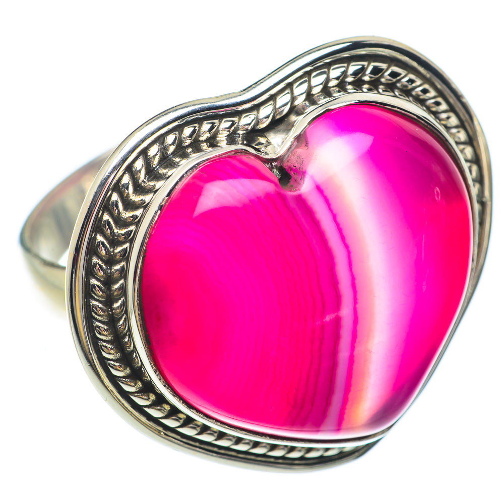 Pink Botswana Agate Rings handcrafted by Anasilvercos - RING65416