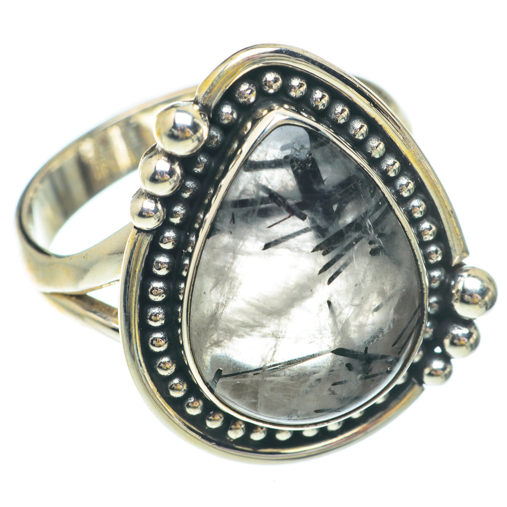 Tourmalinated Quartz Rings handcrafted by Anasilvercos - RING65423