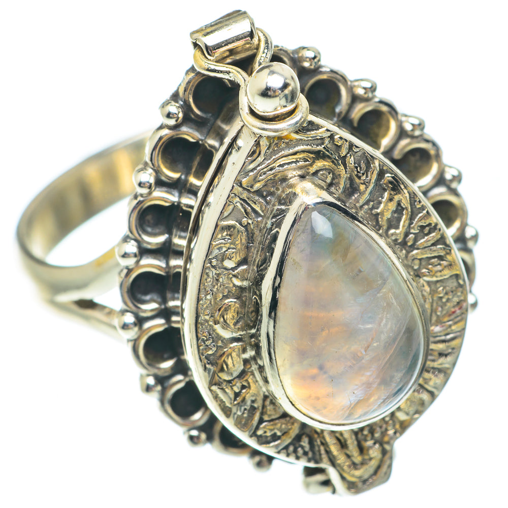Rainbow Moonstone Rings handcrafted by Anasilvercos - RING65425