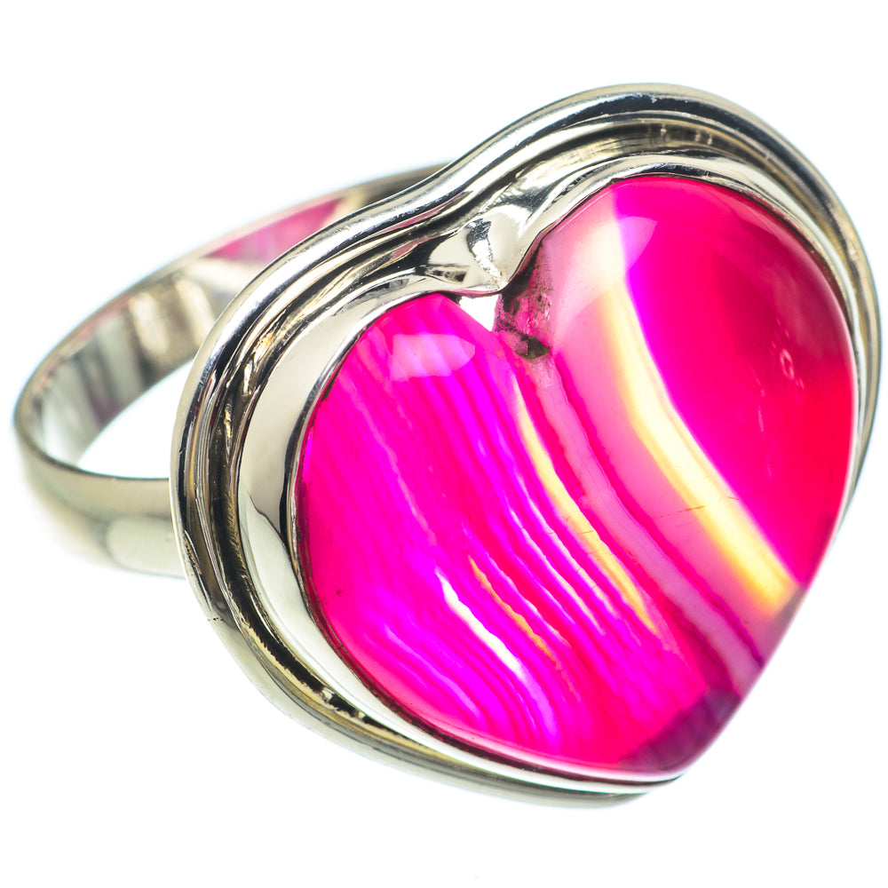Pink Botswana Agate Rings handcrafted by Anasilvercos - RING65445