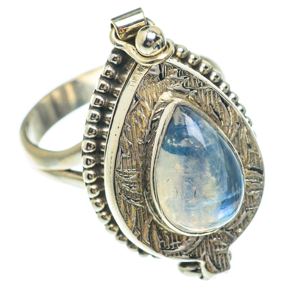 Rainbow Moonstone Rings handcrafted by Anasilvercos - RING65451