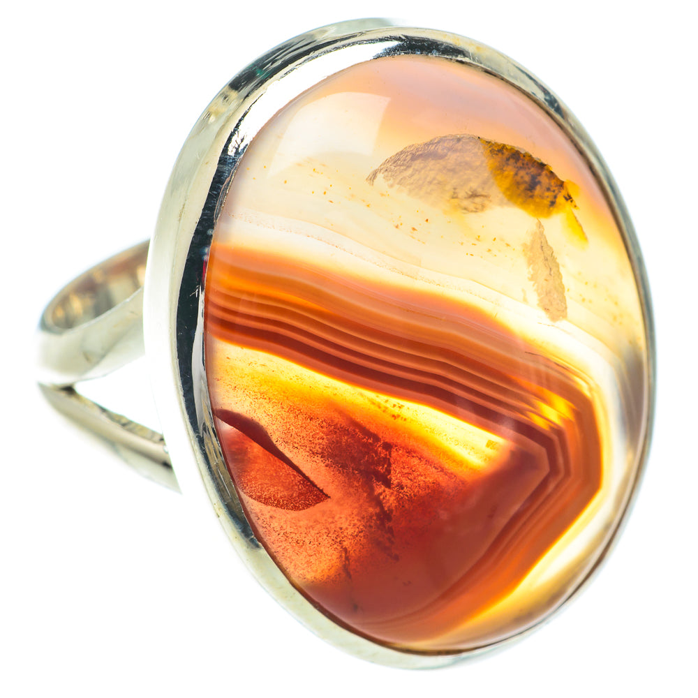 Red Botswana Agate Rings handcrafted by Anasilvercos - RING65496